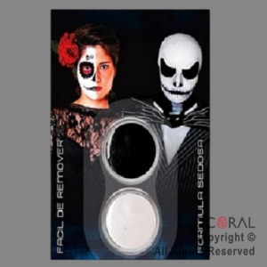MAQUILLAJE ARTISTICO BLANCO NEGRO HALLOWEEN (4GR SET X 2) x 3